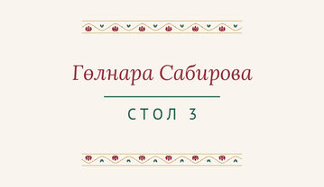 «Гранат бакчасы» утырту карточкасы үрнәге кунак исеме һәм өстәл номеры белән, русча — йөз ягы