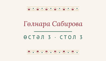 Шаблон карточки рассадки «Гранатовый сад» с именем гостя и номером стола — лицевая сторона