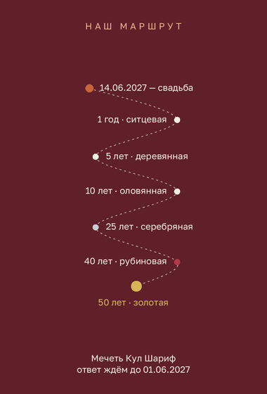 «Никах. Маршрут, бордовый» чакыру үрнәге — арткы ягы