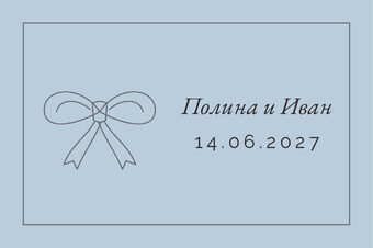 Шаблон карточки рассадки «Шампань. Карточка рассадки, серебро и голубой» — оборотная сторона
