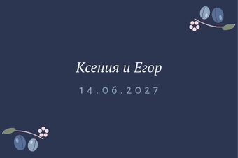Шаблон карточки рассадки «Слива. Карточка рассадки, синяя слива» — оборотная сторона
